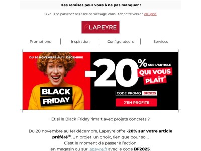 -20% sur l’article qui vous plaît… et pas que !