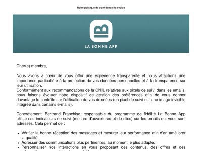 Nouveauté dans nos communications email