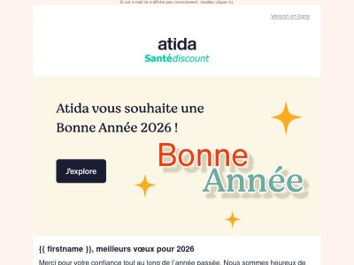 ✨ Atida vous souhaite une belle année 2026 !