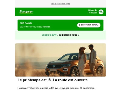 Voyage printanier : Jusqu'à 20 % de réduction*