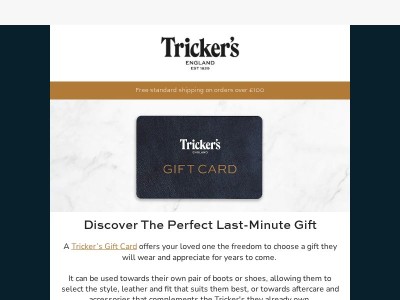 Tricker's Digital Gift Card - The Perfect Last Minute Present