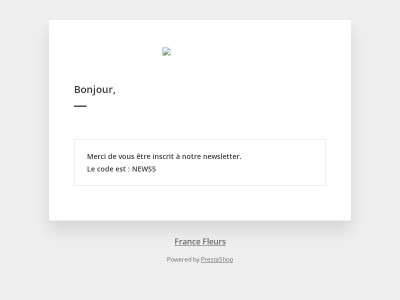 [France Fleurs] Confirmation d'inscription à notre courrier fleuri 💌