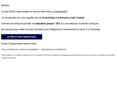 Plus que quelques heures : jusqu'à -30% sur une selection d'articles