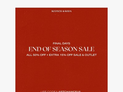 Last Days of 50% Off