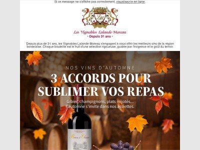 3 accords mets-vins pensés pour l'automne 🍂