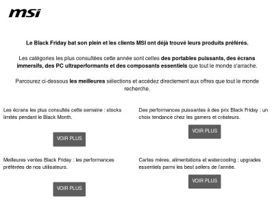 🔥 Les offres MSI Black Friday que tout le monde recherche