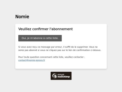Nomie: Veuillez confirmer l'abonnement