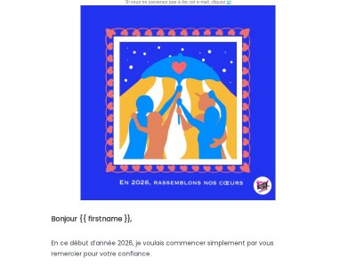 Voeux 2026 : une nouvelle année, la même solidarité 🫱🏻‍🫲🏻