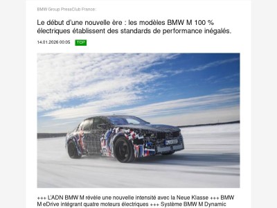 TopTopic:  Le début d’une nouvelle ère : les modèles BMW M 100 % électriques... (BMW Group PressClub France)