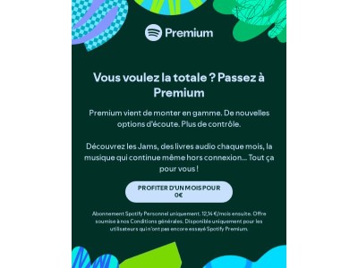 Profitez d'un mois de Premium gratuit pour découvrir les nouveaux avantages