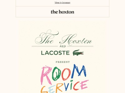 The Hoxton & Lacoste present Room Service