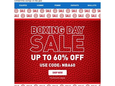 Boxing day deals: up to 60% off
