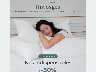 Offre packs : -50% pour des nuits de rêves !