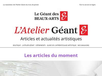 Nouvelles de L’Atelier Géant | Janvier 2026