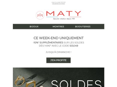 ⌛ SOLDES : -10% supplémentaires dès 149€*