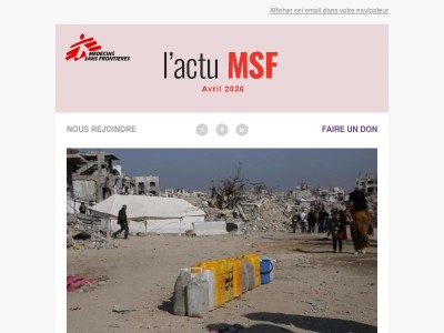 Newsletter d’avril / Israël continue de priver les populations d’eau à Gaza