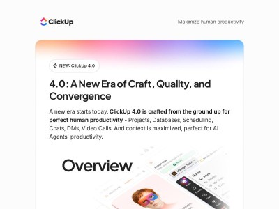 What's new in ClickUp: 4.0 is here!