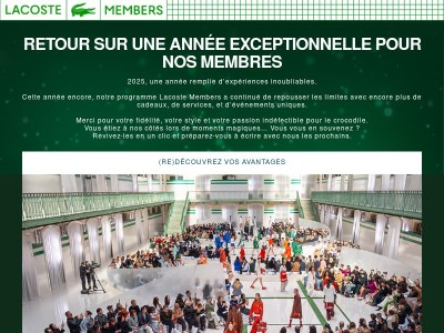 Une année pleine d'exclusivités membre