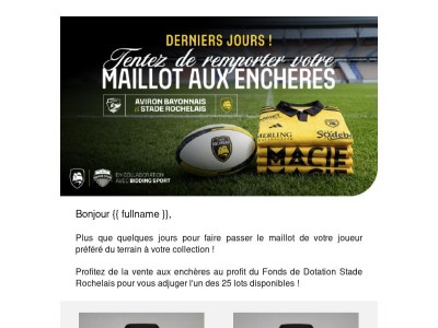 Maillot porté, jamais lavé... Enchérissez !
