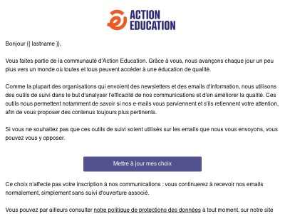 Information relative à nos communications