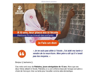 « J’aimerais étudier et devenir commerçante » 