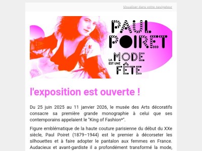 🌹 L'exposition "Paul Poiret, la mode est une fête" est ouverte !