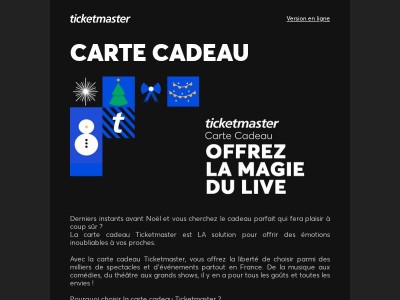 La carte cadeau spectacles, le cadeau parfait à la dernière minute !