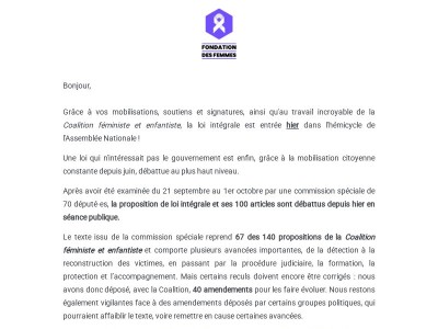 Historique : la loi intégrale dans l’hémicycle !