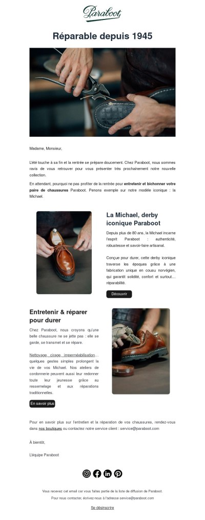 Réparable depuis 1945