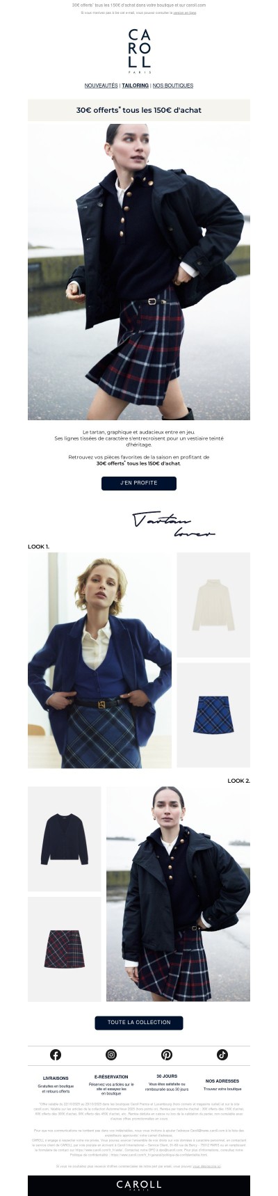 Tartan, lignes de caractère