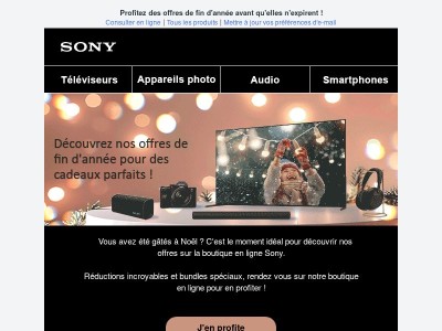 Jusqu'à -30% sur sony.fr