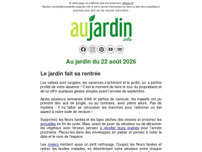 Au jardin du 22 août 2026