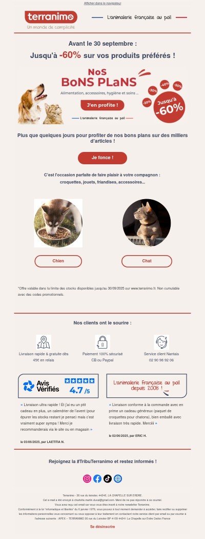 ⏰ Derniers jours : réductions à saisir sur des milliers d'articles ! 