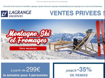 Ventes Privées Montagne et Ski hors vacances