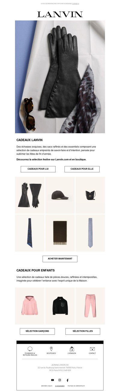 Cadeaux Lanvin