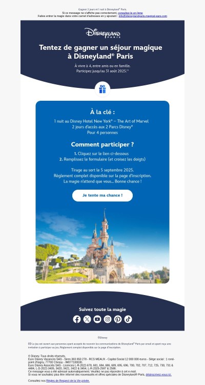 Participez à notre jeu pour remporter un séjour magique ✨