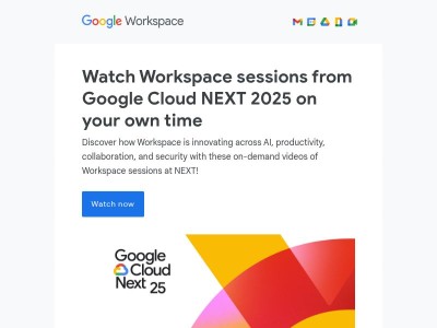 Google Workspace Sessions from Google Cloud NEXT Now On-Demand