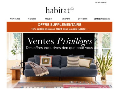Ventes Privilèges : Prix exclusifs seulement pour vous & -12% supplémentaires cumulables