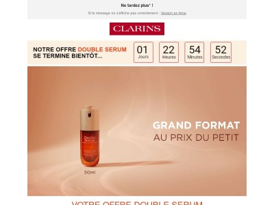 🚨 Votre offre Double Serum se termine bientôt !