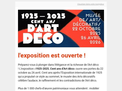 L'exposition "1925-2025. Cent ans d'Art déco" est ouverte !