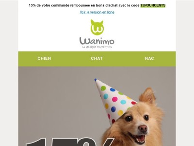 💥 Offre de fou : 15% de votre commande remboursés !