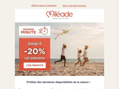 Vacances de la Toussaint : Dernière Minute juqu' à -20% ! 🍂