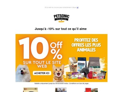 Jusqu’à -10% sur tout le site 💛