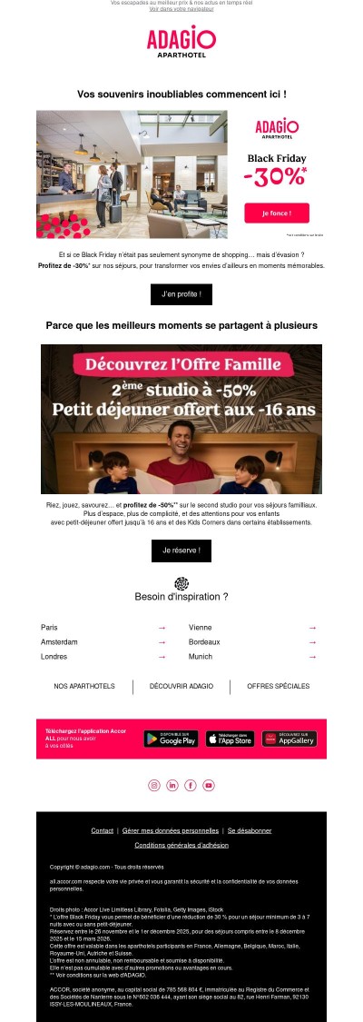 Black Friday : -30% sur votre prochain séjour !