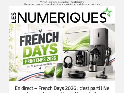 En direct – French Days 2026 : c'est parti ! Ne ratez pas les premières offres pépites sélectionnées par nos experts