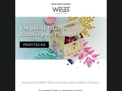 Vos points fidélité doublés pour Pâques !