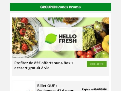 3 exclusifs en juin - dont 85 € chez HelloFresh