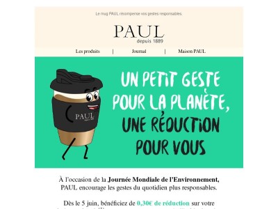 🌱 Un petit geste pour la planète… et -0,30€ pour vous   
