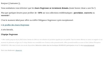 ✨ Plus que 24h pour profiter de -30% lors des Jours Degrenne