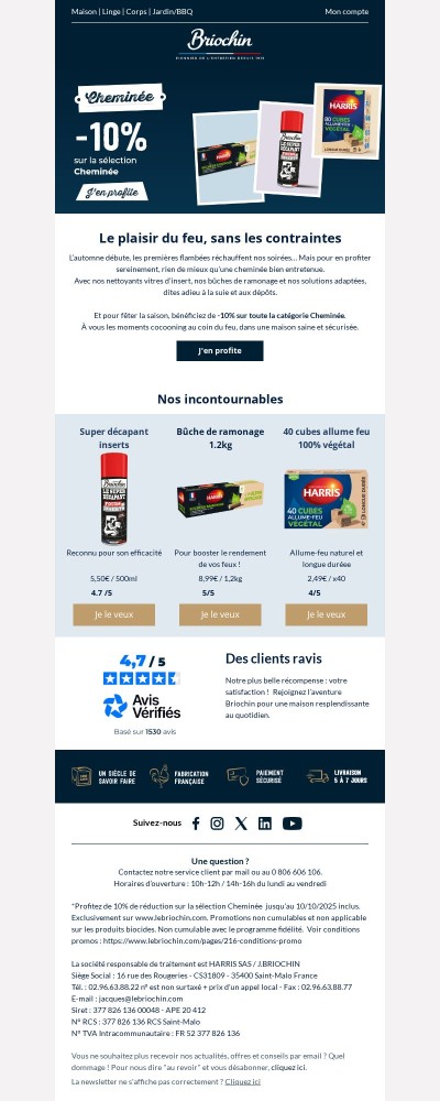 Saison cheminée 🔥 : profitez de -10% pour un feu parfait